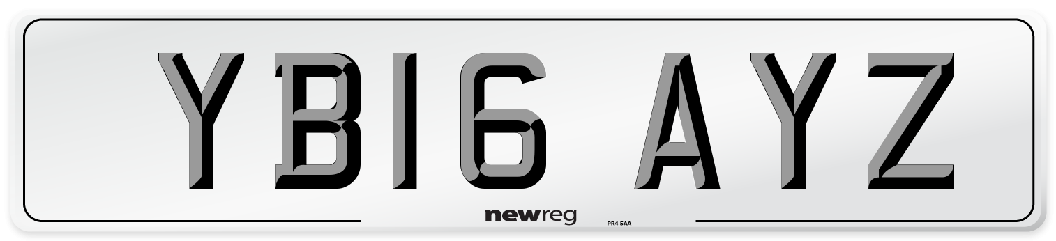 YB16 AYZ Number Plate from New Reg